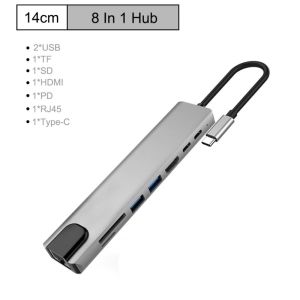 electroon Type-C 8in1 USB 3.0 tip C USB-C Hub 4K HDMI Dönüştürücü