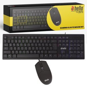 Hello HL-2573 Işıklı Kablolu Oyuncu Klavye + Mouse Set