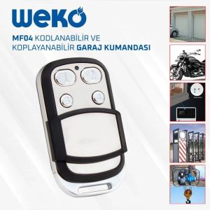 Weko MF04 Kodlanabilir - Kopyalanabilir Garaj Kumandası 1-2-3-4 Sayı Tuşlu