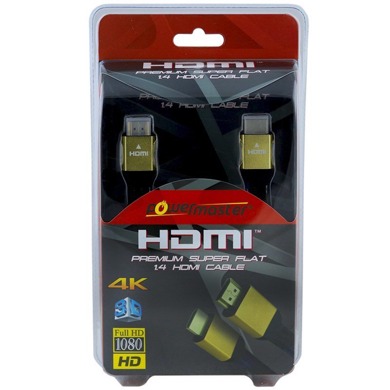 Powermaster 1.5Metre Full HD 4K 3D Örgülü Flat HDMI Kablo