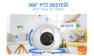 Avenir AV-S210 2mp 360° Derece Dönebilen Wi-fi 1080p Akıllı Bebek Kamerası - App Kontrol