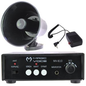 Magicvoice MV-800 Pazarcı Ses Sistemi Mıknatıslı 12V Anfi+Hoparlör+Mikrofon