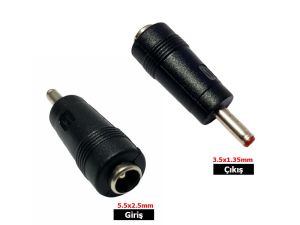 electroon 5.5x2.5mm - 3.5x1.35mm Çevirici Jak Fiş