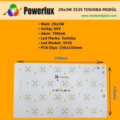 20x3 Watt Toshiba 3535 Ledli Modül 230x135mm