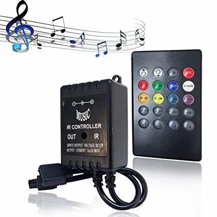Powerlux RGB Şerit Led Kontrol IR-24 Kumandalı Müzik/Ses Kontrol 12V 6A