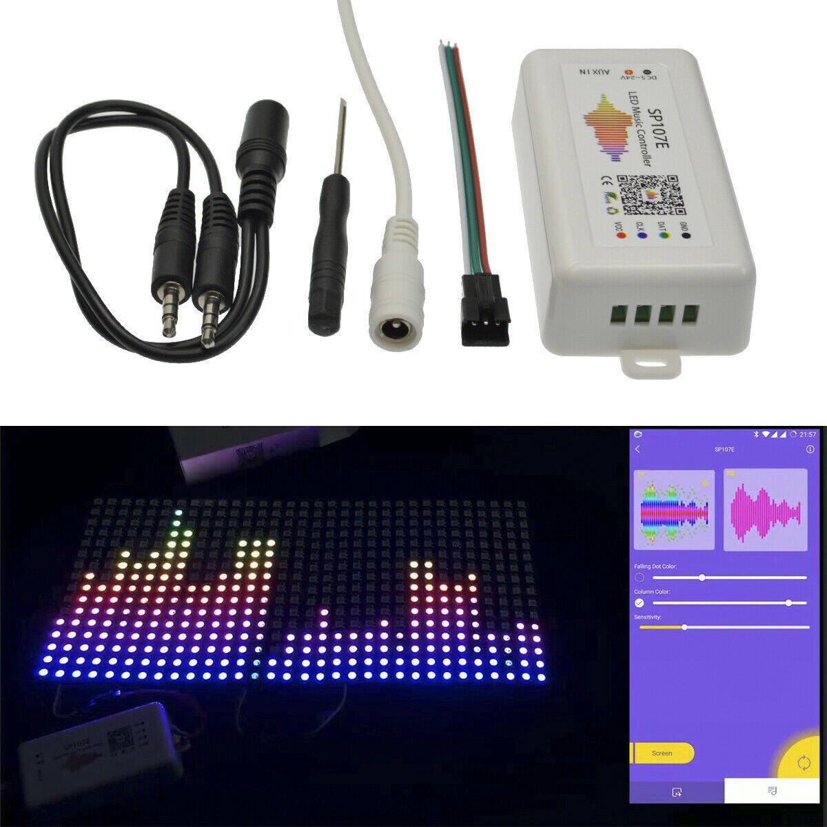 Powerlux Pixel RGB Led Müzik Kontrol Cihazı Bluetoothlu SP107E