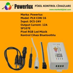 Powerlux Pixel RGB Led Müzik Kontrol Cihazı Bluetoothlu SP107E