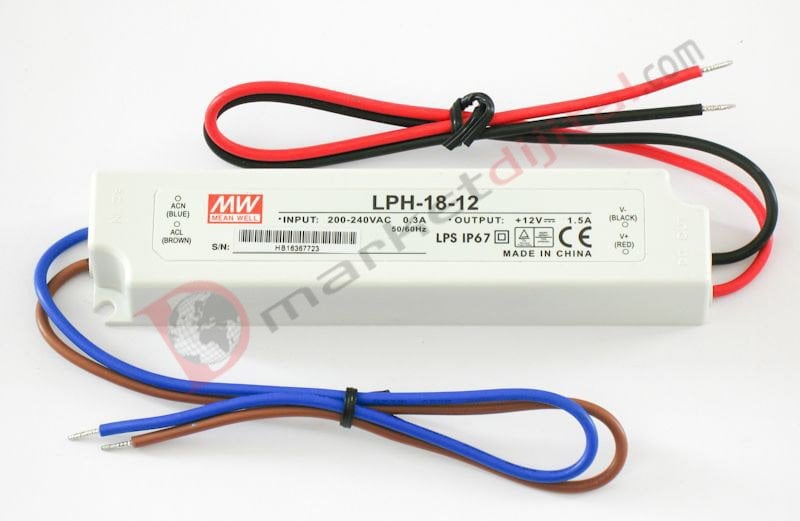 LPH-18-12 12 Volt 1.50 Amper IP67 Meanwell