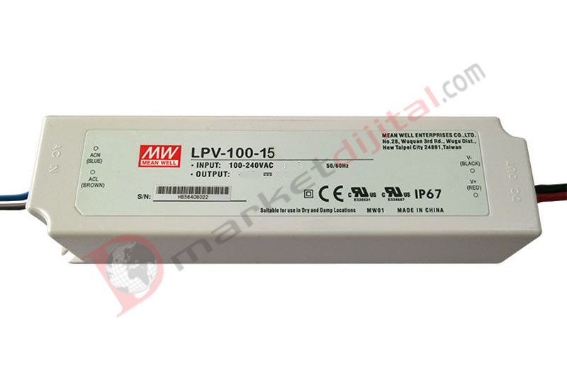 LPV-100-15 15 Volt 6.70 Amper IP67 Meanwell