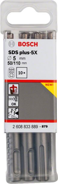 Bosch - SDS-Plus-5X Serisi Kırıcı Delici Matkap Ucu 5*110 mm 10'lu 2608833889