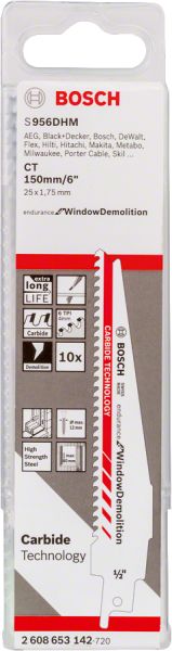 Bosch - Endurance for Serisi Pencere Yıkımı için Panter Testere Bıçağı S 956 DHM 10'lu 2608653142