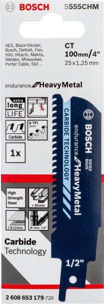 Bosch - Endurance for Serisi Ağır Metaller için Panter Testere Bıçağı S 555 CHM 1'li 2608653179