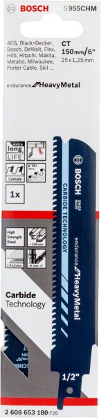 Bosch - Endurance for Serisi Ağır Metaller için Panter Testere Bıçağı S 955 CHM 1'li 2608653180