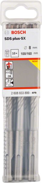 Bosch - SDS-Plus-5X Serisi Kırıcı Delici Matkap Ucu 8*160 mm 10'lu 2608833899