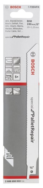 Bosch - Special for Serisi Palet Tamiri için Panter Testere Bıçağı S 725 VFR 5'li 2608658033