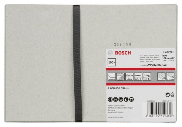 Bosch - Special for Serisi Palet Tamiri için Panter Testere Bıçağı S 725 VFR 100'lü 2608658034
