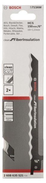 Bosch - Clean for Serisi Elyaflı Yalıtım Malzemeleri için Panter Testere Bıçağı S 713 AW 2608635521