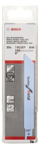 Bosch - Flexible Serisi Metal için Panter Testere Bıçağı S 922 EF - 25'li 2608657551