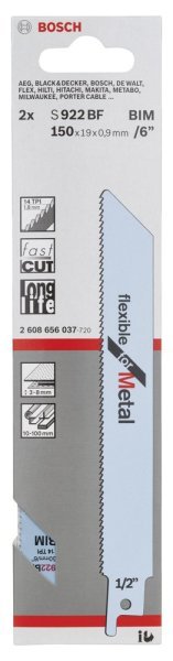 Bosch - Flexible Serisi Metal için Panter Testere Bıçağı S 922 BF - 2'li 2608656037