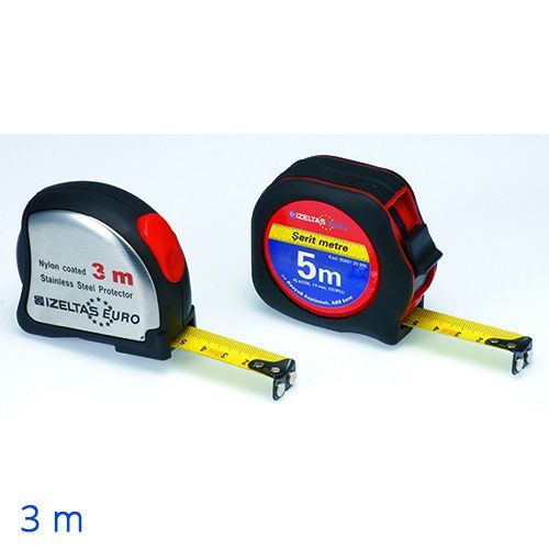İzeltaş Crom Stoplu Şerit Metre 3 M