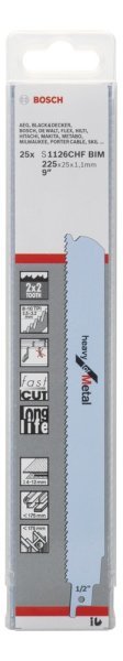 Bosch - Heavy Serisi Metal için Panter Testere Bıçağı S 1126 CHF - 25'li 2608657555