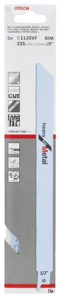 Bosch - Heavy Serisi Metal için Panter Testere Bıçağı S 1125 VF - 5'li 2608657408