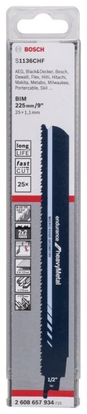 Bosch - Endurance Serisi Ağır Metal için Panter Testere Bıçağı S 1136 CHF - 25'li 2608657934