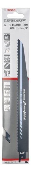 Bosch - Endurance Serisi Ağır Metal için Panter Testere Bıçağı S 1130 CF - 5'li 2608657528