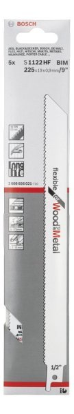 Bosch - Flexible Serisi Ahşap Ve Metal için Panter Testere Bıçağı S 1122 HF - 5'li 2608656021