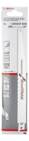 Bosch - Progressor Serisi Ahşap Ve Metal için Panter Testere Bıçağı S 3456 XF - 5'li 2608654406