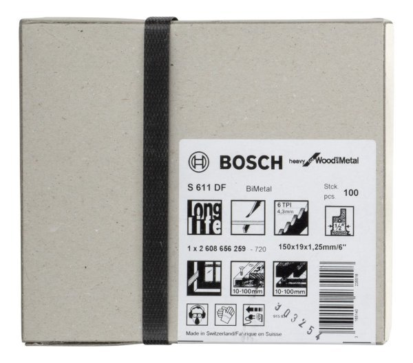 Bosch - Heavy Serisi Ahşap Ve Metal için Panter Testere Bıçağı S 611 DF - 100'Li 2608656259