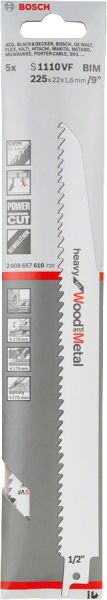Bosch - Heavy Serisi Ahşap Ve Metal için Panter Testere Bıçağı S 1110 VF - 5'li 2608657610