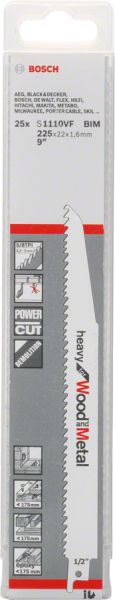 y Serisi Ahşap Ve Metal için Panter Testere Bıçağı S 1110 VF - 25'li 2608657611