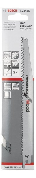 Bosch - Progressor Serisi Ahşap için Panter Testere Bıçağı S 2345 X - 2'li 2608654403
