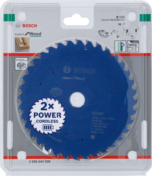 Bosch - Expert for Serisi Ahşap için Akülü Daire Testere Bıçağı 160*20 mm 36 Diş 2608644508