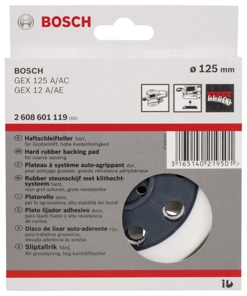 Bosch - 125 mm Zımpara Tabanı Sert (GEX) 2608601119