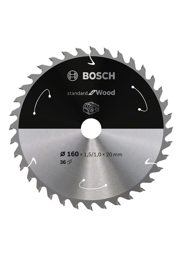Bosch - Standard for Serisi Ahşap için Akülü Daire Testere Bıçağı 160*20 mm 36 Diş 2608837677
