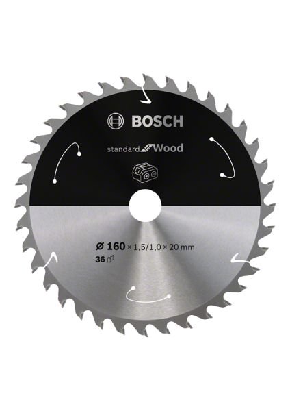 Bosch - Standard for Serisi Ahşap için Akülü Daire Testere Bıçağı 160*20 mm 36 Diş 2608837677