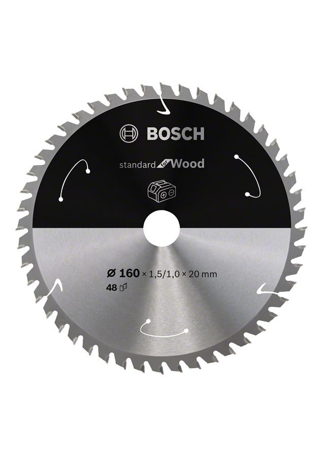 Bosch - Standard for Serisi Ahşap için Akülü Daire Testere Bıçağı 160*20 mm 48 Diş 2608837678
