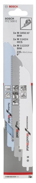 Bosch - 3 Parçalı PFZ 500 E Uyumlu Karışık Panter Testere Bıçağı Seti - M 1142 H, M 3456 XF; M 1122 EF 2608656934