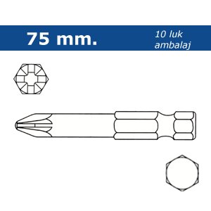 PROSCR BITS UÇ 75 mm PZ2