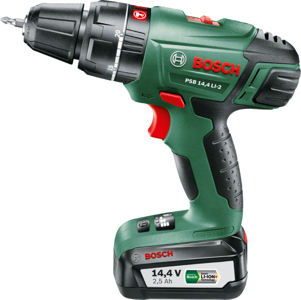 Bosch PSB 14,4 LI-2 Çift Akü 2,5 Ah Akülü Darbeli Vidalama Delme Makinesi 0.603.982.409