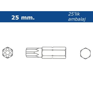 PROSCR BITS UÇ 25 mm T7
