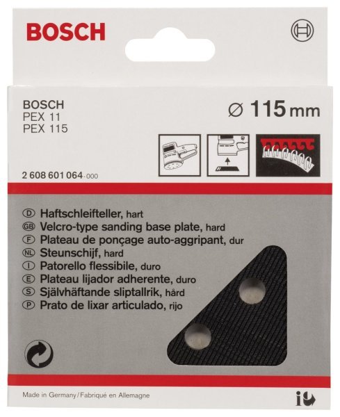 Bosch - 115 mm Zımpara Tabanı Sert (PEX) 2608601064