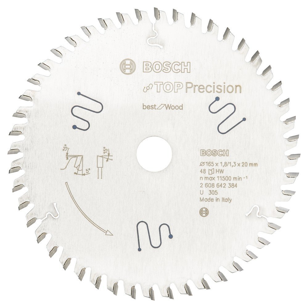 Bosch - Best Serisi Hassas Kesim Ahşap için Daire Testere Bıçağı 165*20 mm 48 Diş 2608642384