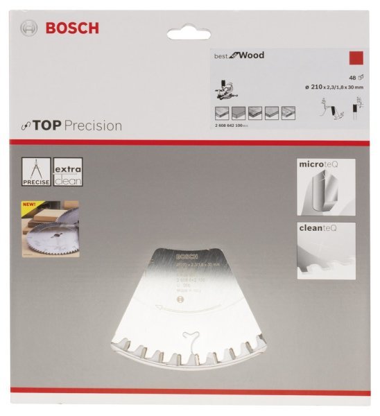 Bosch - Best Serisi Hassas Kesim Ahşap için Daire Testere Bıçağı 210*30 mm 48 Diş 2608642100