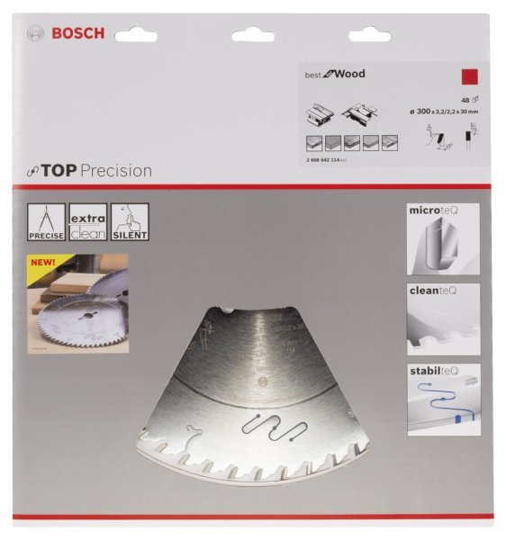 Bosch - Best Serisi Hassas Kesim Ahşap için Daire Testere Bıçağı 300*30 mm 48 Diş 2608642114