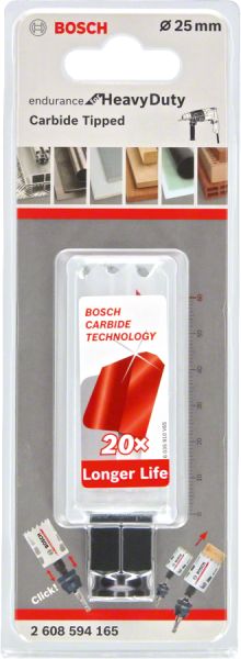 Bosch - Endurance Serisi Zorlu Malzemeler için Karpit Delik Açma Testeresi (Panç) 25 mm 2608594165