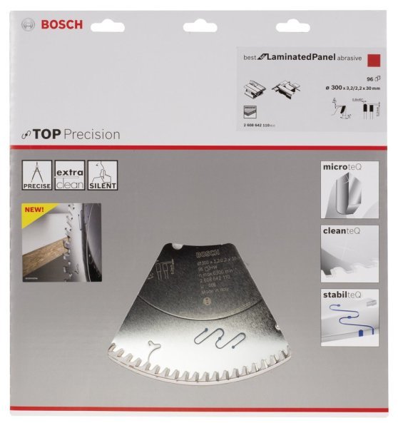 Bosch - Best Serisi Hassas Kesim Aşındırıcı Kaplamalı Lamine Panel için Daire Testere Bıçağı 300*30 mm 96 Diş 2608642110