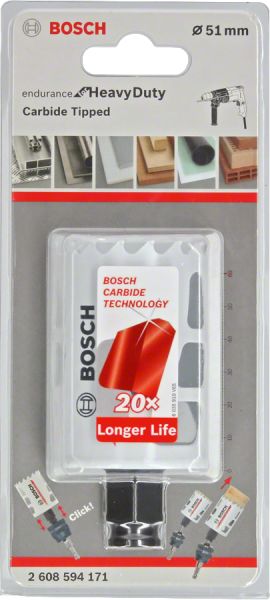 Bosch - Endurance Serisi Zorlu Malzemeler için Karpit Delik Açma Testeresi (Panç) 51 mm 2608594171